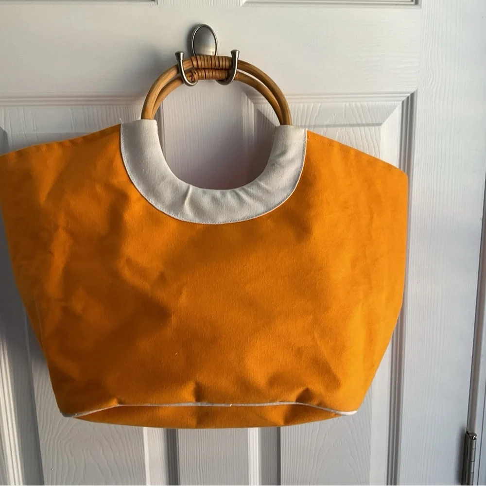 Clarins Orange and White Tote Women's Bag - Picture 2 of 10